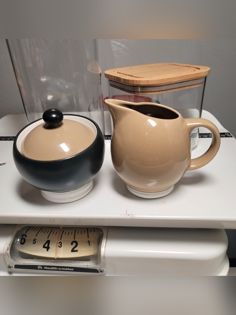 Vintage Pfaltzgraff "Mystic Orb" Stoneware Creamer And Sugar